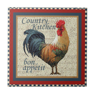 Frans land Rooster Bon Appetit Tegeltje