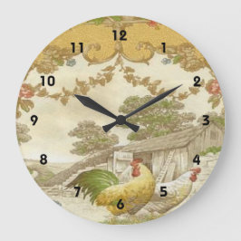 Frans Land Rooster Hen Chicken Coop Clock Grote Klok