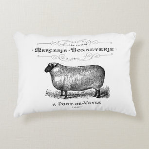 Frans land Sheep Typography Farmhouse Accent Kussen