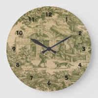 Frans land Toile Sage Print Clock