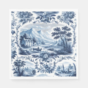 Frans landelijk blauw toile servet