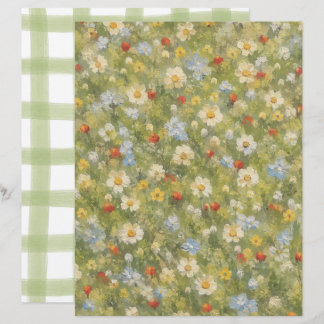 Frans landelijk bloemenschriftpapier