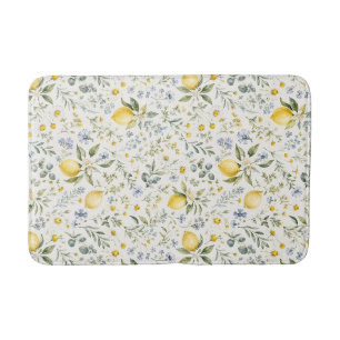 Frans landelijk citroen en wilde bloemen patroon badmat