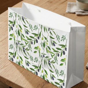 Frans landelijk olijfpatroon groot cadeauzakje