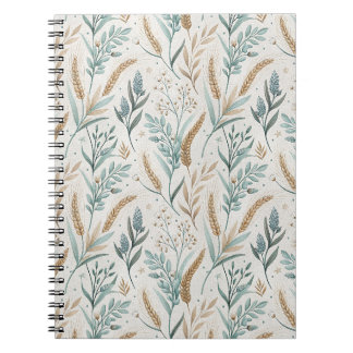 Frans landelijk tarwe- en wilde bloemen bloemmotie notitieboek