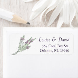 Frans lavendelretouradreslabel etiket