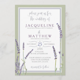 Frans lavender Flowers Modern Typografie Script Kaart