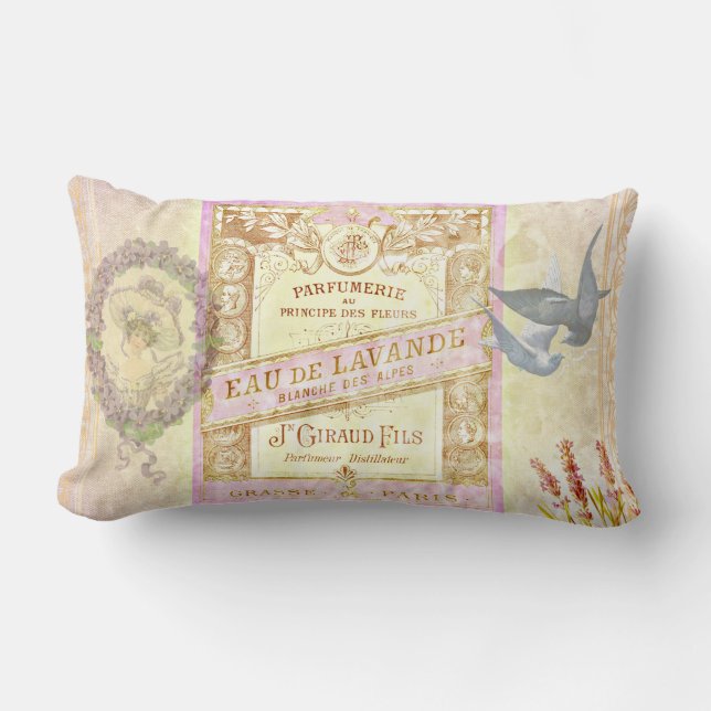  Frans Lavender Perfume Collage Kussen (Voorkant)