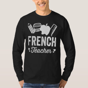 Frans Leraren Kinderen Terug naar School Koffie Le T-shirt