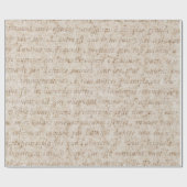  Frans Light Brown Tan Old Text Parchment Cadeaupapier (Vlak)