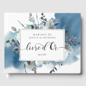 Frans, Livre d'Or, Blue Floral Guest Book Gastenboek (Voorkant)