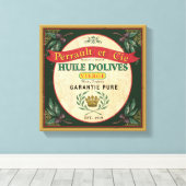 Frans Look Olijfolie Label Art Canvas Afdruk (Insitu (Houten vloer))