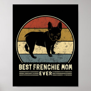 frans mam ooit retro frans bulldog hond mam poster