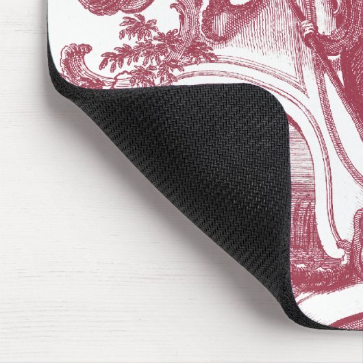 Frans Man en hond Beauful Red Toile Muismat (Hoek)