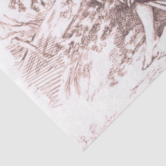 Frans meisje in landschapsveld tissuepapier (Detail)