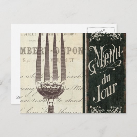 Frans Menu en Fork (Voorkant / Achterkant)