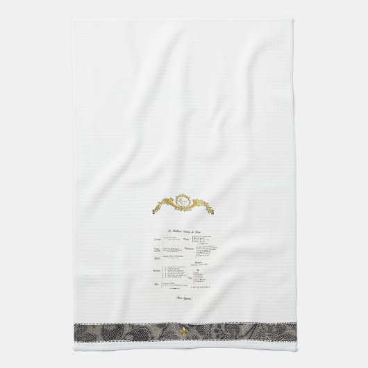 Frans menu keukenhanddoek (Verticaal)