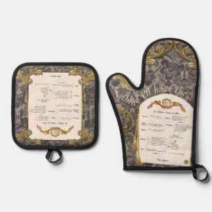 Frans Menu Oven Mitt en Pot Holder Set