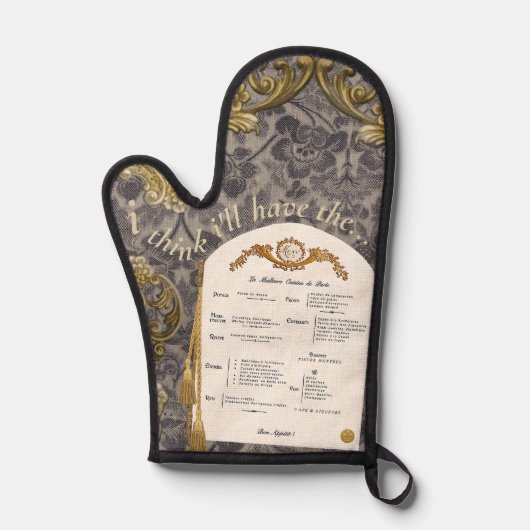 Frans Menu Oven Mitt Ovenwant (Voorkant)