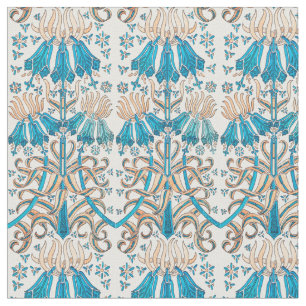 Frans Nieuw - Floraal - Blauw - wit Stof