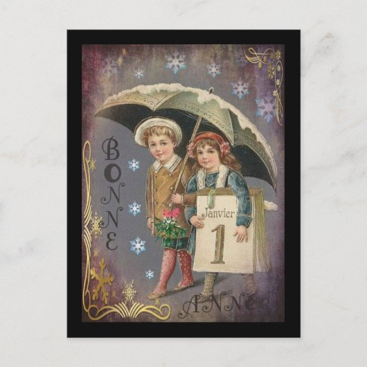  Frans Nieuwjaar Feestdagenkaart (Voorkant)