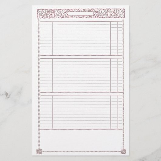  Frans Oak Leaf Red Junk Journal Pagina Flyer (Voorkant)