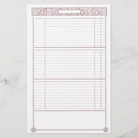  Frans Oak Leaf Red Junk Journal Pagina Flyer (Achterkant)