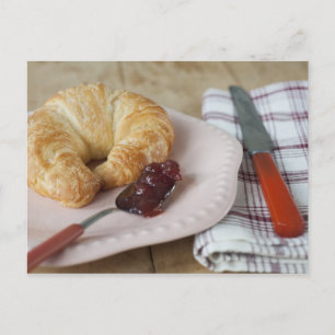 Frans ontbijt met croissant briefkaart