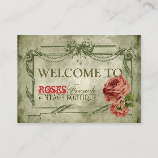 Frans ontwerp van Roos Lacy Visitekaartje (Voorkant)