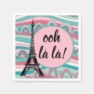 Frans Ooh la la!/ Monogram met Eiffeltoren Servet