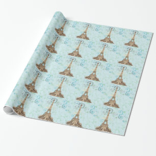 Frans overslagpapier voor wijngaarden Aqua Cadeaupapier