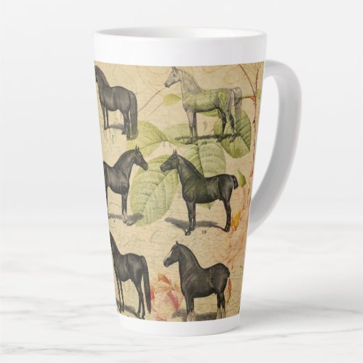  Frans paard Latte Mok (Rechterhoek)