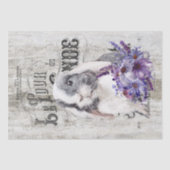 Frans Paars Floral Bunny Tissuepapier (Voorkant)