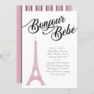 Frans Parijs Roze Baby shower Girl Parisienne Kaart