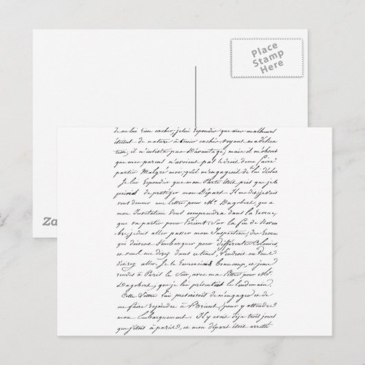 Frans Parijs script Briefkaart (Voorkant / Achterkant)