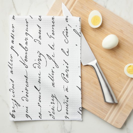 Frans Parijs script Theedoek (Quarter Fold)