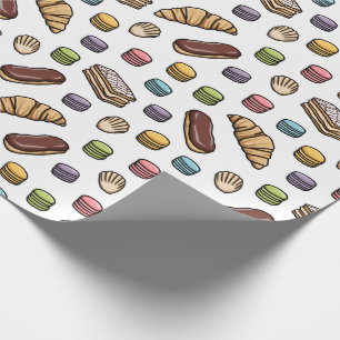 Frans Pastries Sweet Macaron Pattern Cadeaupapier