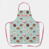 Frans Patisserie Macaron Coffee Cake Personalized Schort (Voorkant)