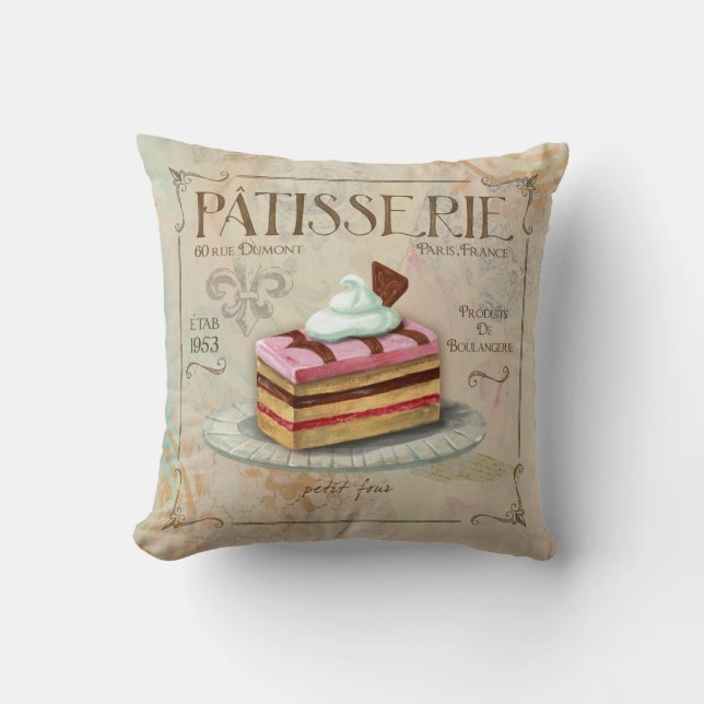 Frans Patisserie Pillow decor Petit Vier Kussen (Voorkant)