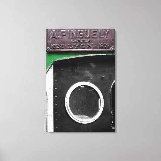 Frans Plaque 1909 Steam Engine Canvas (Voorkant)