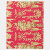 FRANS-PLATTELANDSPATROON, STROOMVAL, ROZEN FLEECE DEKEN (Voorkant)