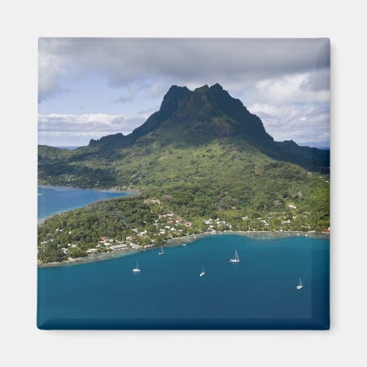 Frans-Polynesië, Bora Bora. Uitzicht van de lucht Magneet (Voorkant)