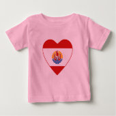 Frans-Polynesië Flag Hart T-shirt (Voorkant)