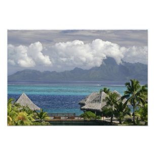 Frans-Polynesië, Moorea. Een uitzicht op het eilan Foto Afdruk