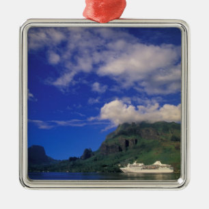 Frans-Polynesië, Moorea. Koekbaai. Cruiseschip 3 Metalen Ornament