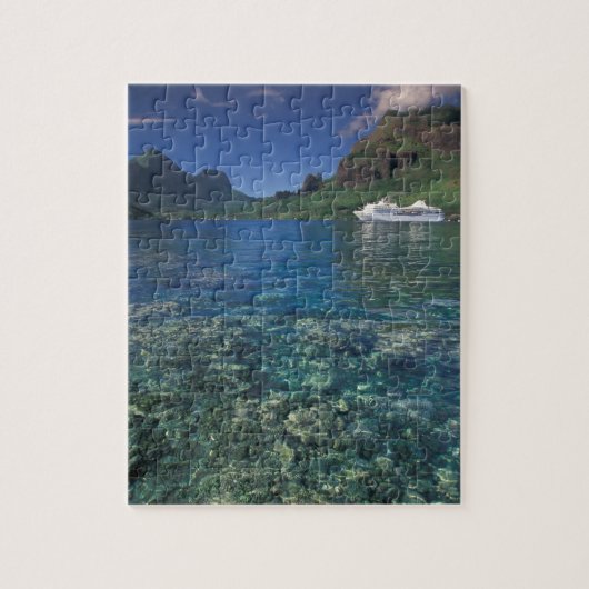 Frans-Polynesië, Moorea. Koekbaai. Cruiseschip Legpuzzel (Verticaal)