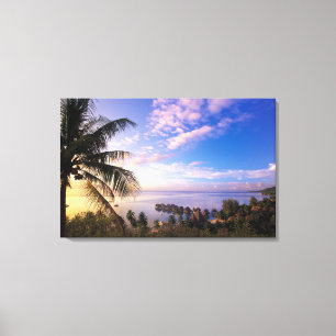 Frans-Polynesië, Moorea. Uitzicht op de Baie de Canvas Afdruk