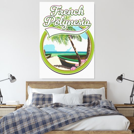 Frans-Polynesië reizen logo. Canvas Afdruk (Insitu (Slaapkamer))