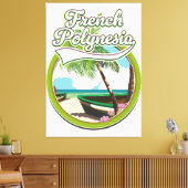 Frans-Polynesië reizen logo. Canvas Afdruk (Insitu (Woonkamer))