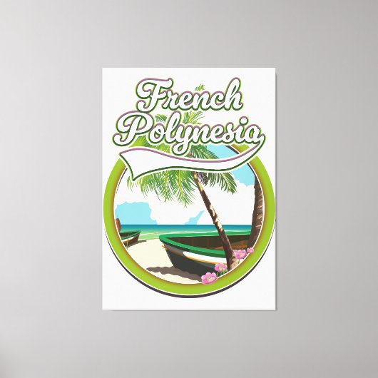 Frans-Polynesië reizen logo. Canvas Afdruk (Voorkant)